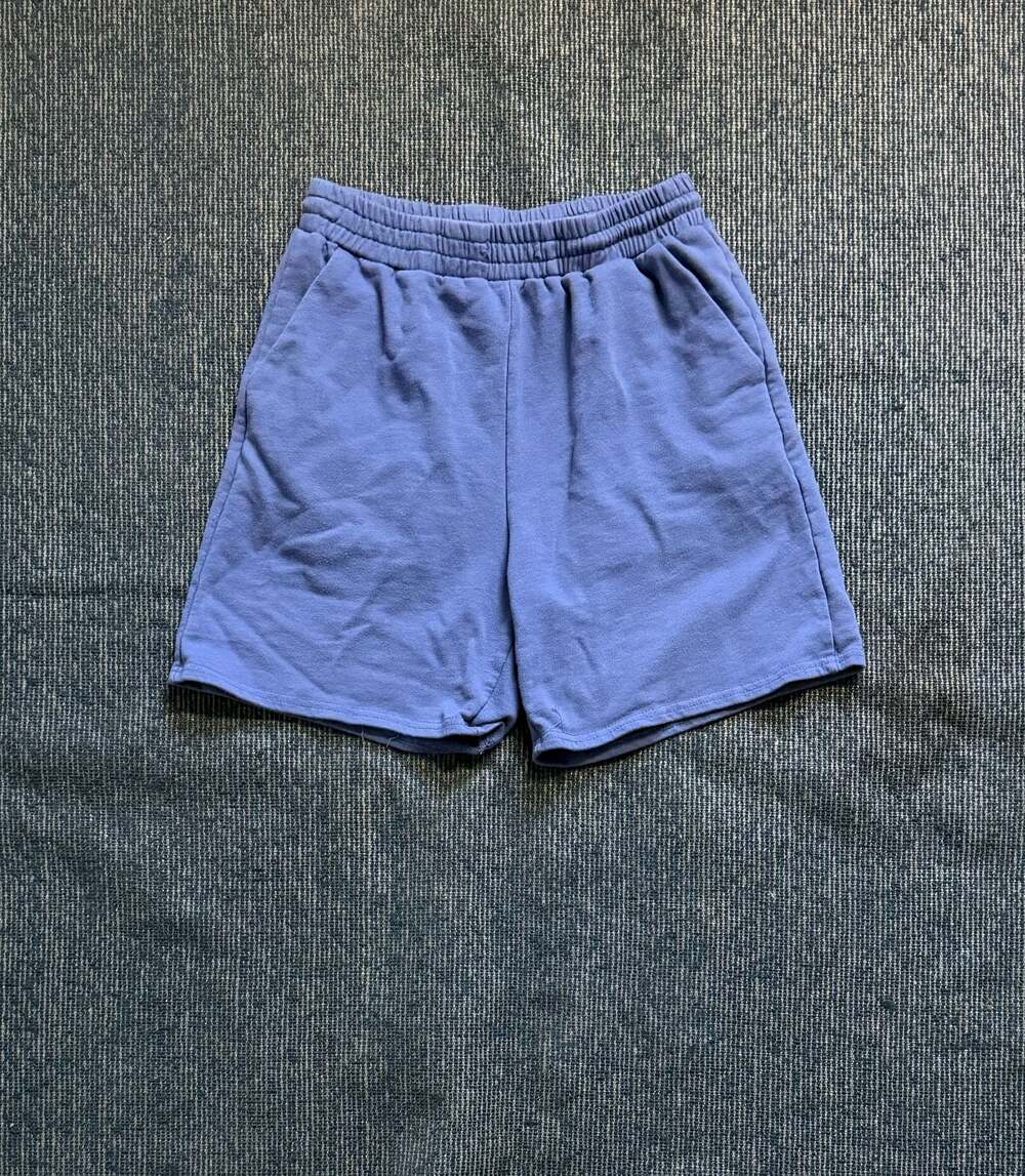 Zara Plain Plush Sweat Shorts in Blue